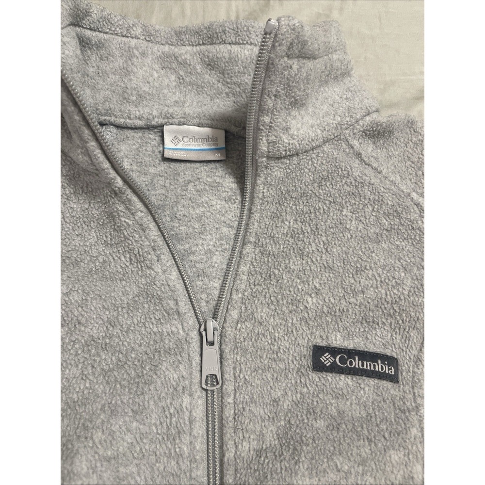 Columbia Women's Gray Solid Full Zip Jacket w/ Pockets Long Sleeve Size M - Picture 3 of 7